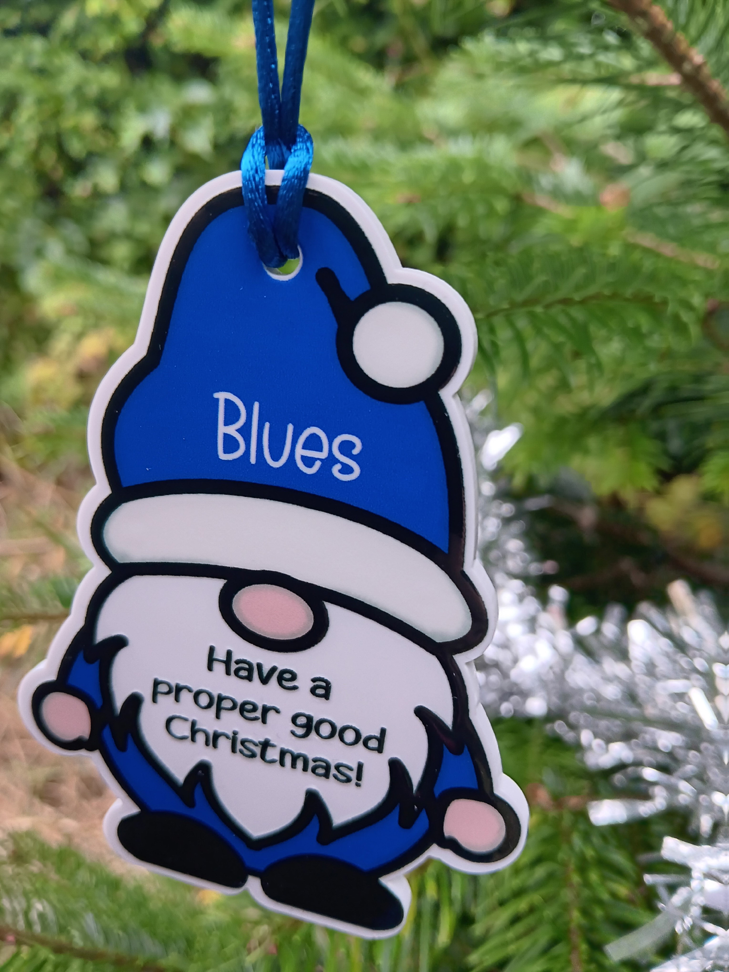 Close-up of gonk with Santa hat